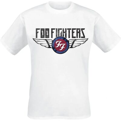 Foo Fighters Weiß Crew Neck T-Shirt - T-Shirt Foo Fighters Weiß Crew Neck T-Shirt - T-Shirt