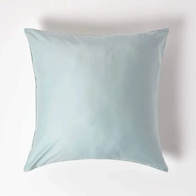 Homescapes Organic Cotton Duck Egg Blue Pillowcase - European, 80x80cm - Unisex Homescapes Organic Cotton Duck Egg Blue Pillowcase - European, 80x80cm - Unisex