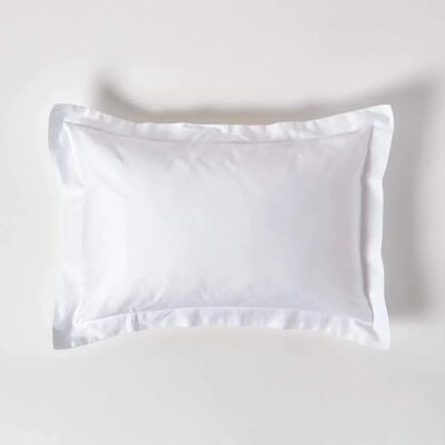 Homescapes Organic Cotton Oxford Pillowcase - White - 600 TC Homescapes Organic Cotton Oxford Pillowcase - White - 600 TC
