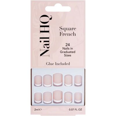 Nail HQ Square French false nails - 24 pcs Nail HQ Square French false nails - 24 pcs