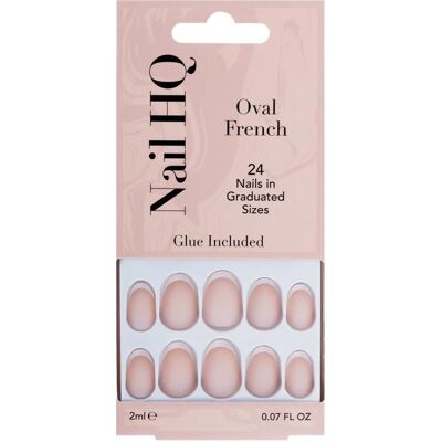 Nail HQ Oval French false nails - 24 pcs Nail HQ Oval French false nails - 24 pcs