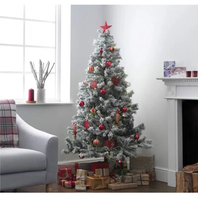 Home - 6ft Snow Covered Christmas Tree - Green - Decorative item Home - 6ft Snow Covered Christmas Tree - Green - Decorative item