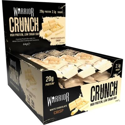 Warrior Weiße Schokolade Crisp Protein Riegel - Proteinarm mit wenig Zucker Warrior Weiße Schokolade Crisp Protein Riegel - Proteinarm mit wenig Zucker