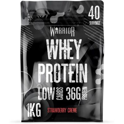 Warrior Warrior Whey 1kg Strawberry Creme Protein Powder Warrior Warrior Whey 1kg Strawberry Creme Protein Powder