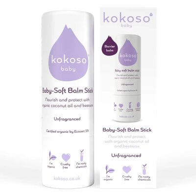 Kokoso - Baume doux pour bébé - Sans parfum - Peau sensible - Polyvalent - 13g Kokoso - Baume doux pour bébé - Sans parfum - Peau sensible - Polyvalent - 13g