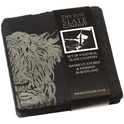 Selbrae House Highland Cow Slate Coasters - Set of 4 Selbrae House Highland Cow Slate Coasters - Set of 4
