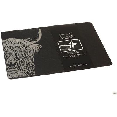 Just Slate Highland Cow Cheese Board - Scotland - 35x25 - Engraved - Slate Just Slate Highland Cow Cheese Board - Scotland - 35x25 - Engraved - Slate