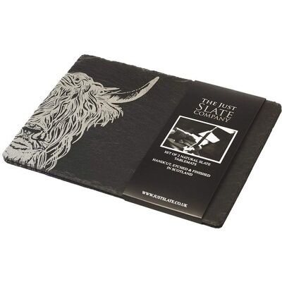 Selbrae House Highland Cow Slate Place Mats - Dark Grey - Tableware Selbrae House Highland Cow Slate Place Mats - Dark Grey - Tableware