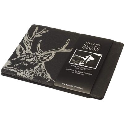 Selbrae House Stag Slate Place Mats - Dark Grey - Place Mats Selbrae House Stag Slate Place Mats - Dark Grey - Place Mats