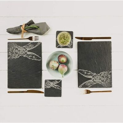 Just Slate Company Hare Slate Placemat - Table Place Mat Just Slate Company Hare Slate Placemat - Table Place Mat