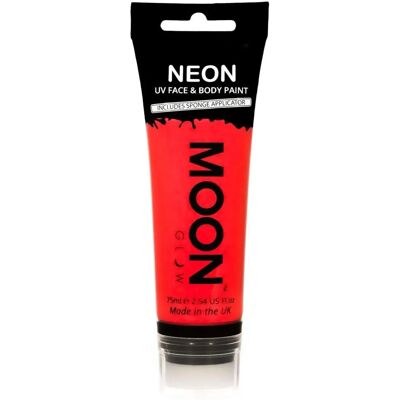 Moon Glow - 75ml Peinture Visage UV Néon - Rouge Intense - Peintures pour Visage et Corps - Publicité Moon Glow - 75ml Peinture Visage UV Néon - Rouge Intense - Peintures pour Visage et Corps - Publicité