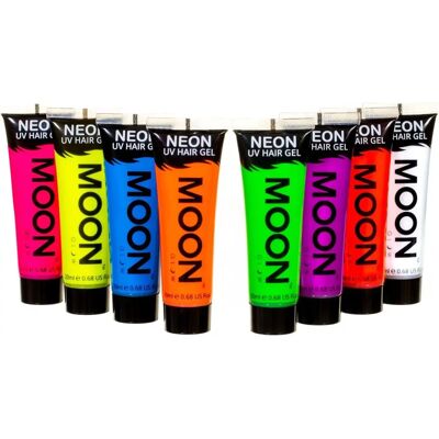 Moon Glow - Gel capillaire UV néon - Ensemble de 8 - Publicité Moon Glow - Gel capillaire UV néon - Ensemble de 8 - Publicité