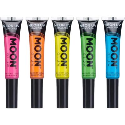Ensemble de 5 mascaras UV néon Moon Glow - Réactif UV, Couleurs Vives - Publicité Ensemble de 5 mascaras UV néon Moon Glow - Réactif UV, Couleurs Vives - Publicité