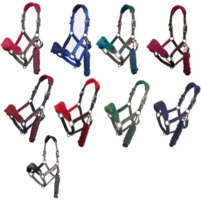 LeMieux Vogue Fleece Headcollar - Headcollar, Adjustable, Black & Grey LeMieux Vogue Fleece Headcollar - Headcollar, Adjustable, Black & Grey