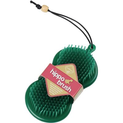 Brosse Hippo LeMieux Verte - Outil de toilettage - Publicité Brosse Hippo LeMieux Verte - Outil de toilettage - Publicité