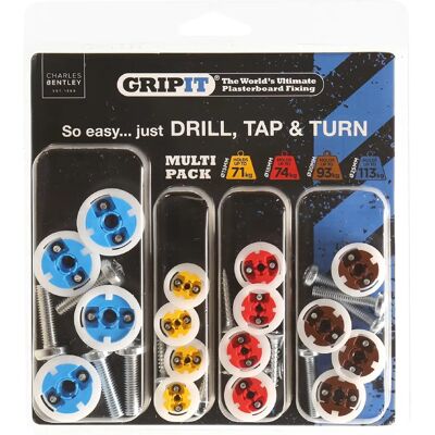 Gripit GPMULTIPK Plasterboard Fixings Multi Pack - Fixings for Walls Gripit GPMULTIPK Plasterboard Fixings Multi Pack - Fixings for Walls