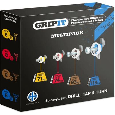 Gripit Model GRPASSKIT - Plasterboard Fixings Kit - 32 pcs Gripit Model GRPASSKIT - Plasterboard Fixings Kit - 32 pcs