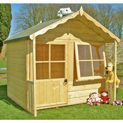 Shire Brown and Grey 5x4ft Wooden Kitty Playhouse - Playhouse Shire Brown and Grey 5x4ft Wooden Kitty Playhouse - Playhouse