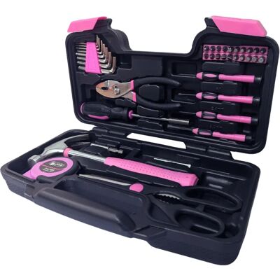 Hyfive Pink Tool Kit DIY Set with Pink Pliers, Hammer, Screwdrivers - Tool Kit Hyfive Pink Tool Kit DIY Set with Pink Pliers, Hammer, Screwdrivers - Tool Kit
