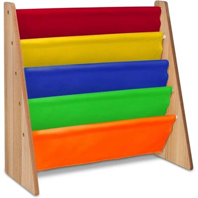 Hyfive Rainbow Childrens Bookcase - 4 Tier Fabric Storage Shelf Hyfive Rainbow Childrens Bookcase - 4 Tier Fabric Storage Shelf