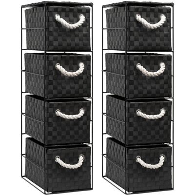 Arpan - 4-Drawer Storage Unit - Black - W18xL25xH65cm - Storage Unit Arpan - 4-Drawer Storage Unit - Black - W18xL25xH65cm - Storage Unit