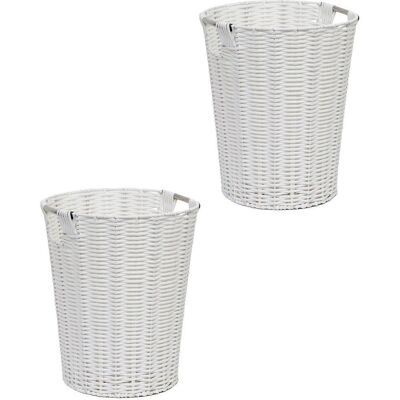 Arpan White Resin Round Bin - White - Top Ø 25.5 cm - Waste Paper Bin Arpan White Resin Round Bin - White - Top Ø 25.5 cm - Waste Paper Bin