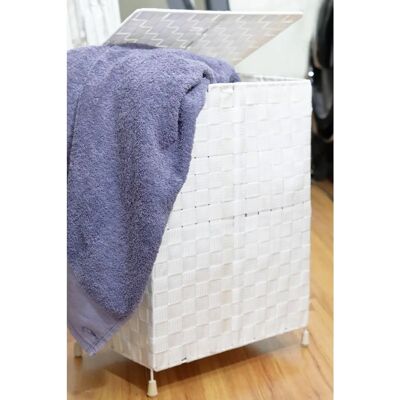 Arpan - Nylon Folding Laundry Hamper - White - Laundry Basket Arpan - Nylon Folding Laundry Hamper - White - Laundry Basket