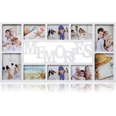 Arpan Multi Aperture Photo Frame 10 Pictures - Wall Mount - Modern Plastic - 71x36cm Arpan Multi Aperture Photo Frame 10 Pictures - Wall Mount - Modern Plastic - 71x36cm