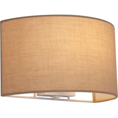 Harper Living Wall Wash Light - Semi-Circle Taupe Fabric Shade - Unisex Harper Living Wall Wash Light - Semi-Circle Taupe Fabric Shade - Unisex