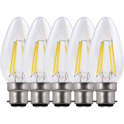 Harper Living - 5W B22 LED Candle - Clear - Warm White - Dimmable - Light Bulb Harper Living - 5W B22 LED Candle - Clear - Warm White - Dimmable - Light Bulb