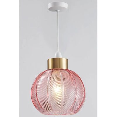 Harper Living - Easy Fit Glass Pendant Shade - Pink - Diameter 21cm - Pendant shade Harper Living - Easy Fit Glass Pendant Shade - Pink - Diameter 21cm - Pendant shade