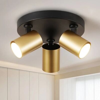 Harper Living - Ceiling Spotlights - GU10 Round - Black & Gold Harper Living - Ceiling Spotlights - GU10 Round - Black & Gold