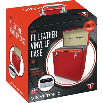 Vinyl Tonic - VT18R - Röd - PU-läder - storage case Vinyl Tonic - VT18R - Röd - PU-läder - storage case