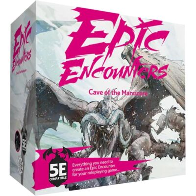 Steamforged Games Rencontres Épiques Grotte du Manticore - Set de Miniatures - Publicité Steamforged Games Rencontres Épiques Grotte du Manticore - Set de Miniatures - Publicité