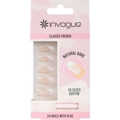 Invogue Klassieke Franse Nagels Kistvorm Natuur - Nagelverlenging Invogue Klassieke Franse Nagels Kistvorm Natuur - Nagelverlenging