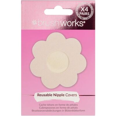 Brushworks Satin Nipple Covers - Nude - 4 Pares Brushworks Satin Nipple Covers - Nude - 4 Pares