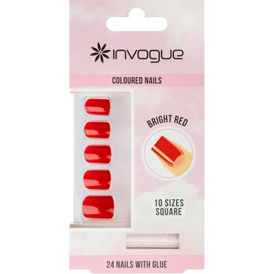 Invogue Lichtrood Vierkante Kunstnagels - false nails Invogue Lichtrood Vierkante Kunstnagels - false nails