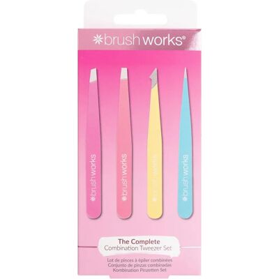 Brushworks Brand HD Neon Combination Tweezer Set - Tweezer Set Brushworks Brand HD Neon Combination Tweezer Set - Tweezer Set