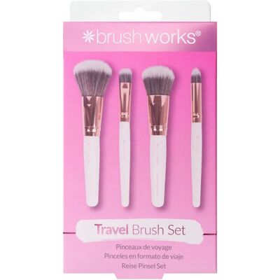 Brushworks Hvit & Gull Reise Make-up Børstesett - Sett med sminke børster Brushworks Hvit & Gull Reise Make-up Børstesett - Sett med sminke børster