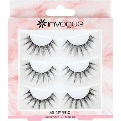 Invogue Lash Vault Holiday Feels - Hamis szempillák 3 pár Invogue Lash Vault Holiday Feels - Hamis szempillák 3 pár