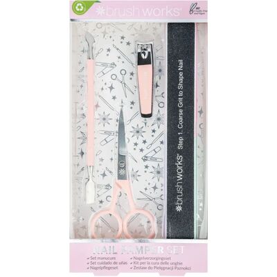 Brushworks Nagel Verwen Set - Nagelpflege-Set, Pink, 4 Stück Brushworks Nagel Verwen Set - Nagelpflege-Set, Pink, 4 Stück