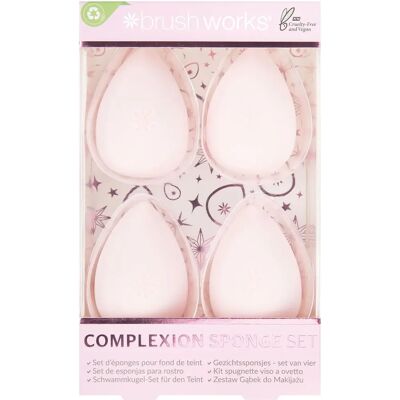 Set di Spugne per Trucco Rosa Brushworks - 4 Pezzi Set di Spugne per Trucco Rosa Brushworks - 4 Pezzi