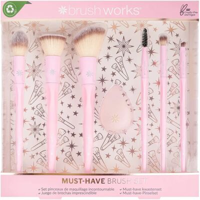 Set de Brochas Esenciales de Brushworks - Brochas de Maquillaje Set de Brochas Esenciales de Brushworks - Brochas de Maquillaje