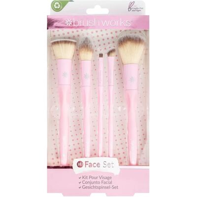 Brushworks - Nödvändigt ansiktsset HD Rosa Kit 1 stycke Brushworks - Nödvändigt ansiktsset HD Rosa Kit 1 stycke