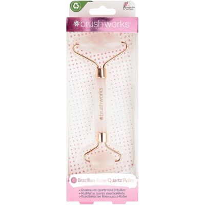 Rouleau en Quartz Rose Brésilien Brushworks - Outil de Massage Facial pour Peau Jeune - Publicité Rouleau en Quartz Rose Brésilien Brushworks - Outil de Massage Facial pour Peau Jeune - Publicité
