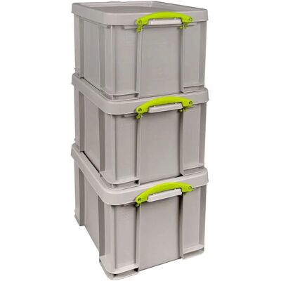 Kaiserkraft Caja de Almacenamiento - 35L Plástico Reciclado, Apilable, Negro Kaiserkraft Caja de Almacenamiento - 35L Plástico Reciclado, Apilable, Negro