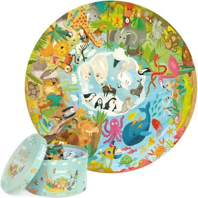Puzzle rond de 150 pièces boppi - Animaux du monde - Publicité Puzzle rond de 150 pièces boppi - Animaux du monde - Publicité