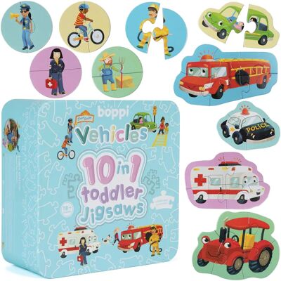 Click Europe Boppi Puzzle pour tout-petits 10 en 1 - Véhicules - Publicité Click Europe Boppi Puzzle pour tout-petits 10 en 1 - Véhicules - Publicité
