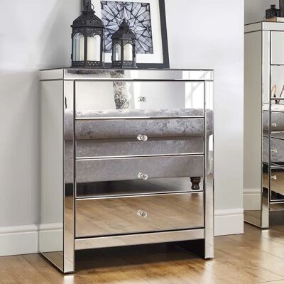 Birlea Seville Mirrored 4 Drawer Chest - Chest of Drawers Birlea Seville Mirrored 4 Drawer Chest - Chest of Drawers