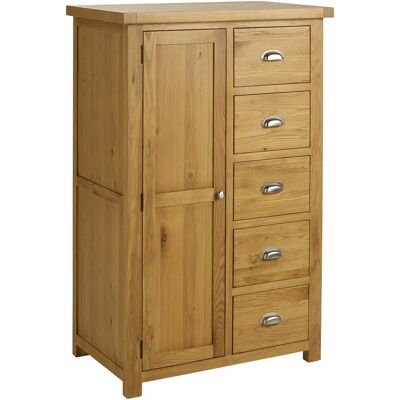 Birlea Woburn Oak Wardrobe - 1 Door 5 Drawer Birlea Woburn Oak Wardrobe - 1 Door 5 Drawer